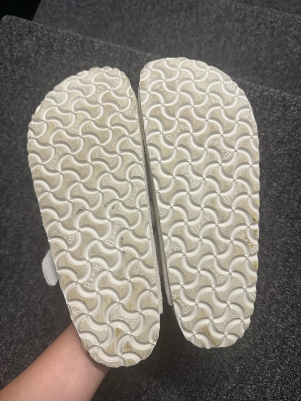 Birkenstock Cream Suede Boston Clogs - Picture 3 of 15